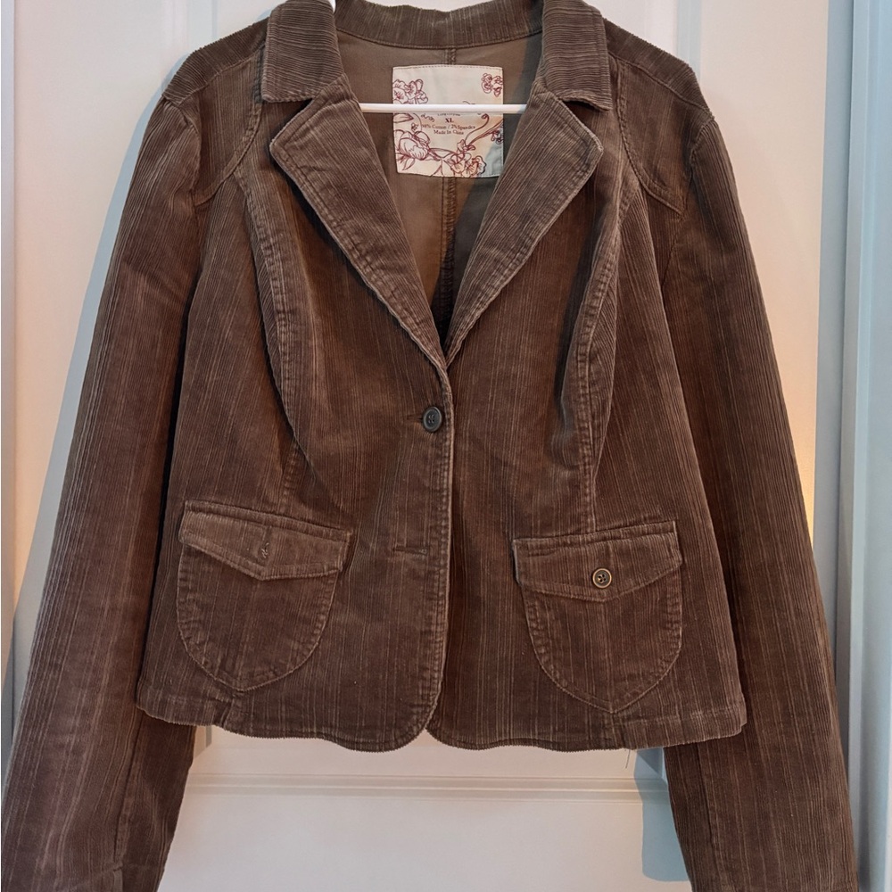 Brown corduroy vintage office coat